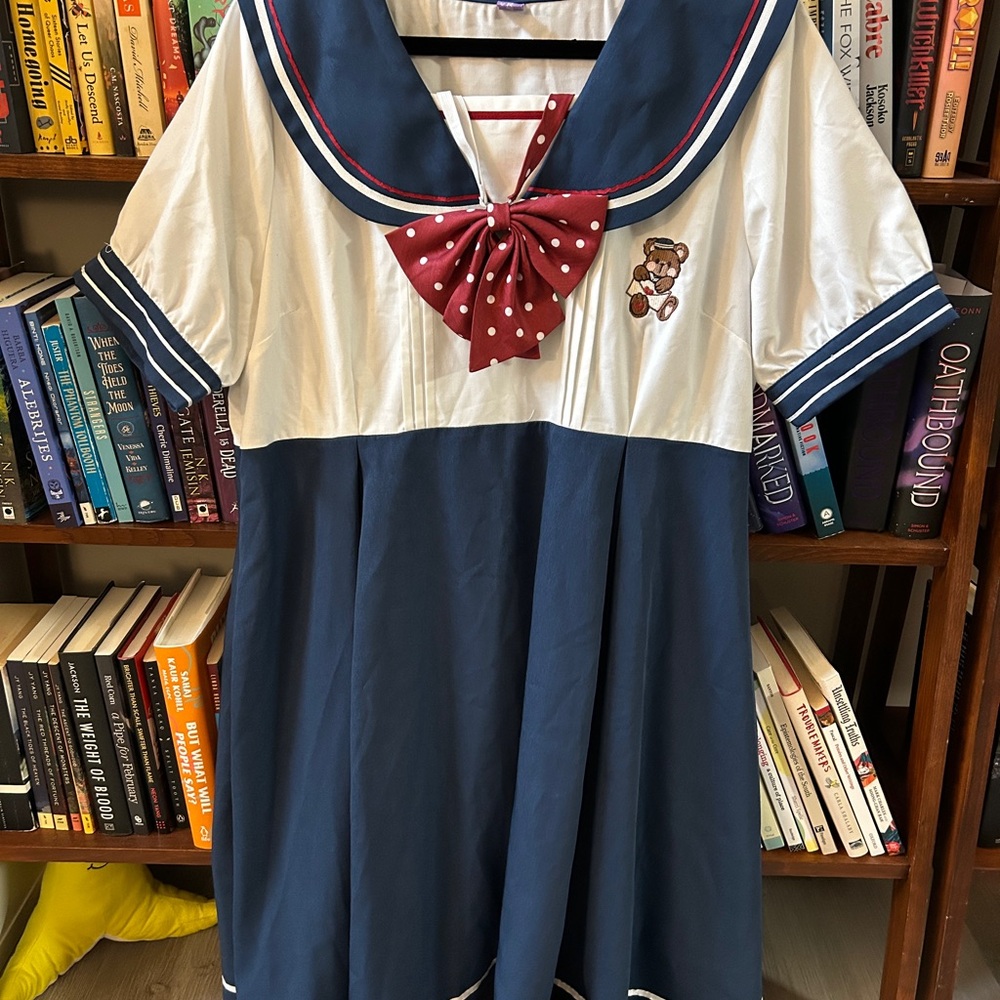 Hard Candy Navy and White Sailor Midi Dress